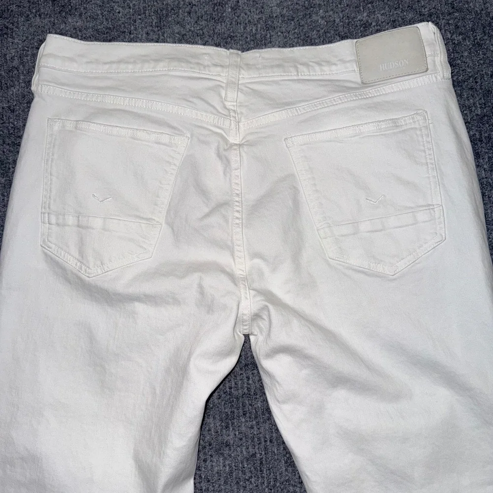 Hudson Zack Skinny Jeans Mens 38 White Distressed Ripped Denim Pants